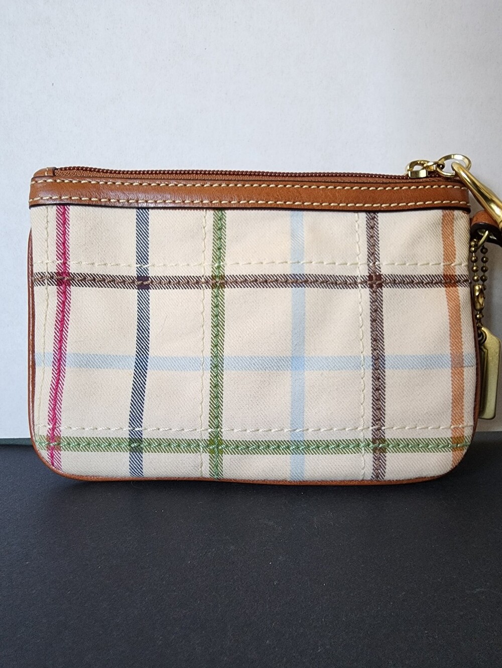 Coach Vintage Tattersall Wristlet With Metal Hang Tag, EUC - Picture 2 of 8